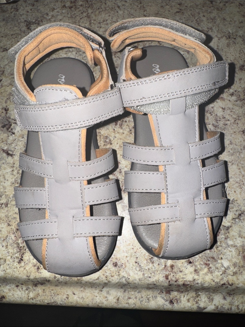 oomphies Gray Tan Kids Gladiator Sandals